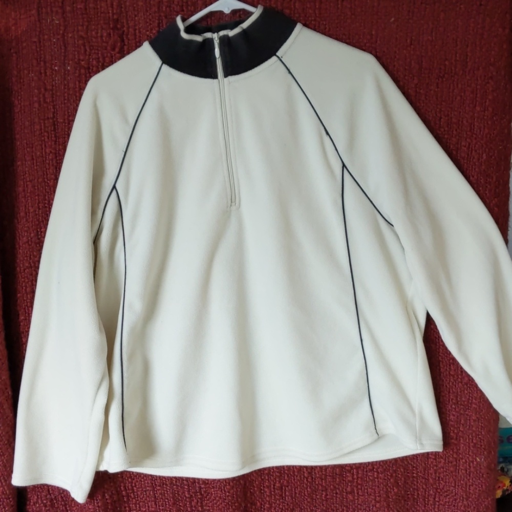 Thin cream fleece pullover